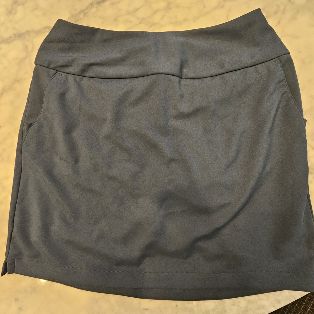 adidas Light Blue Pull-On Mini Skirt with Wide Waistband